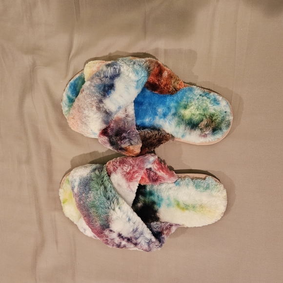 Shoes - Colorful Faux Fur Slippers